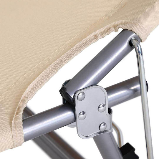 Bakaji Beach Sunbed Grey Foldable Metallic with Shader