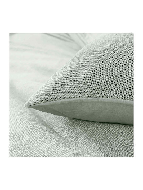 Duvet Cover Set Cotton Queen with 2 Pillowcases 240x220 L-c Meline Sage