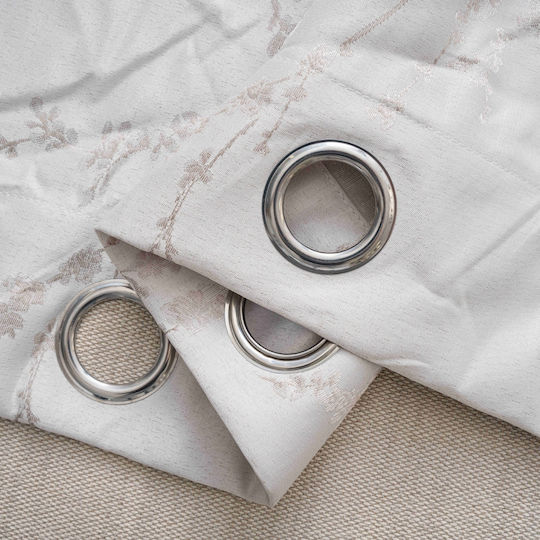 My Home Luxury Curtains With Beige Grommets 140x260cm