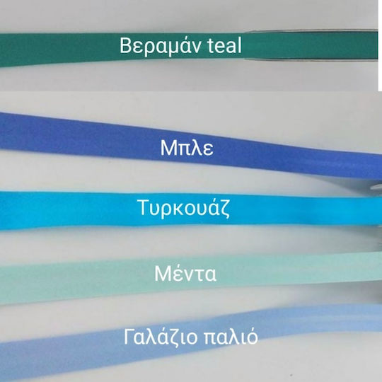 Ρέλι Βαμβακερό 20mm Μπλε Μέντα Γαλάζιο Τυρκουάζ