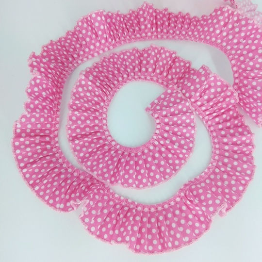 Gepunktetes Rosa Faltenband 30mm