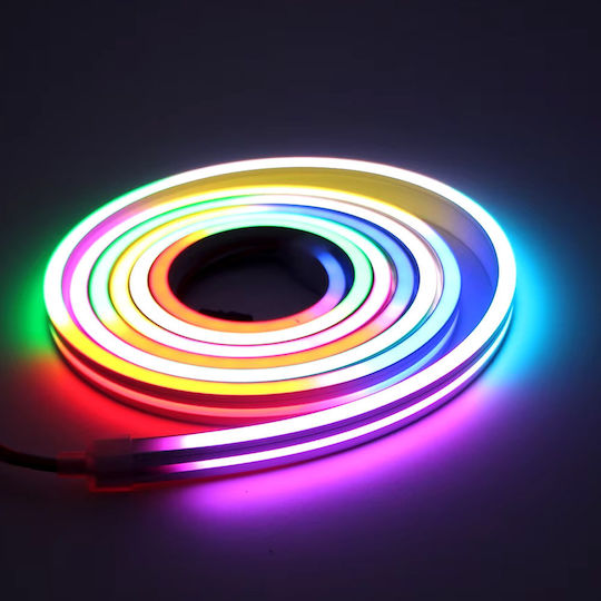 Αδιάβροχη Led Ταινία Neon Cob Flex Rgbw 5v Usb 10m Ip67 Τηλεχειριστήριο Σύνδεση Εφαρμογή Κινητού Rixme Rgb-ic-10m