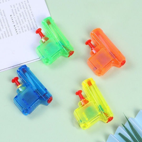 Set 4 Mini Water Pistols Flippy Summer Toys Kids 4 Random Transparent Colors