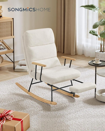 Rocking with Footstool 60x60x113.5cm White