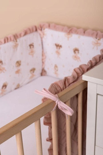 Sensillo Crib Bumpers Classic for the Crib Rails Pink