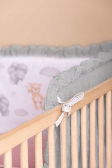Sensillo Crib Bumpers Classic for the Crib Rails Gray