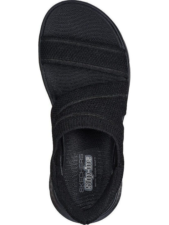Go Walk Flex Enticing Women's Flat Sandals in Black Color
