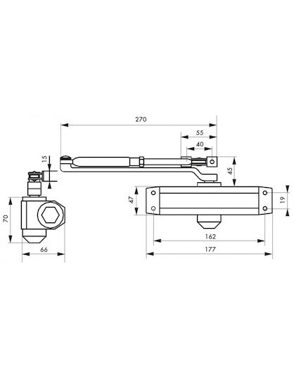 Thirard Door Return Mechanism Door Silver
