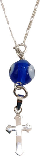 Kalliopisilver Car Charm Amulet Silver 925 Cross Silver Eye Gt-4054