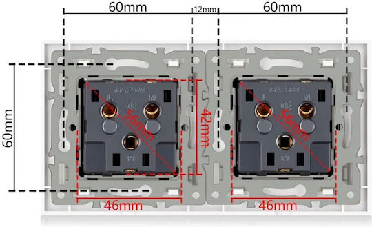 Power Socket Black 1pcs