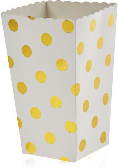 Weiß-Goldenes Polka-Dot-Papierbox 10 Stück Nk368
