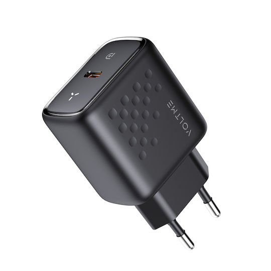 Voltme Φορτιστής Χωρίς Καλώδιο GaN με Θύρα USB-C 67W Power Delivery / Quick Charge 3.0 Μαύρος (Revo)
