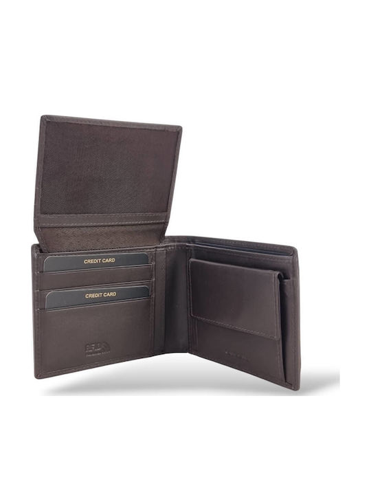 Leather Men's Wallet Classic with RFID Brown