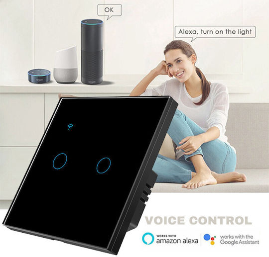 Încastrat Comutator de Perete Wi-Fi cu Cadru Negru