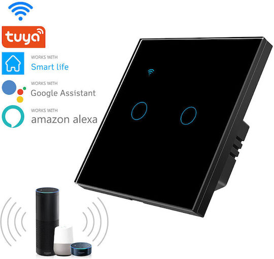 Încastrat Comutator de Perete Wi-Fi cu Cadru Negru