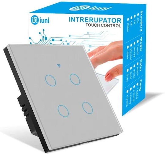 Comutator de Perete Wi-Fi Argintiu