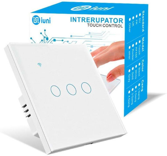 Încastrat Comutator de Perete Wi-Fi Alb