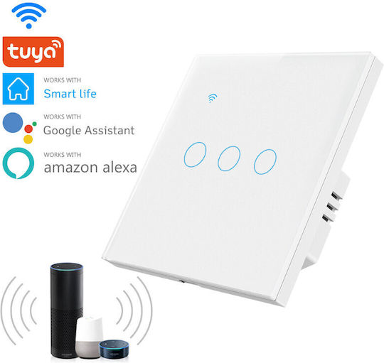 Încastrat Comutator de Perete Wi-Fi Alb