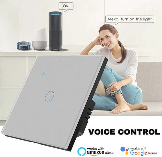 Încastrat Comutator de Perete Wi-Fi Argintiu
