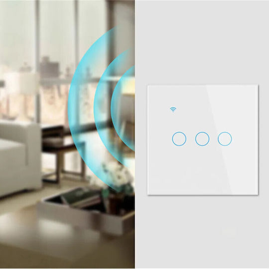 Încastrat Comutator de Perete Wi-Fi Alb