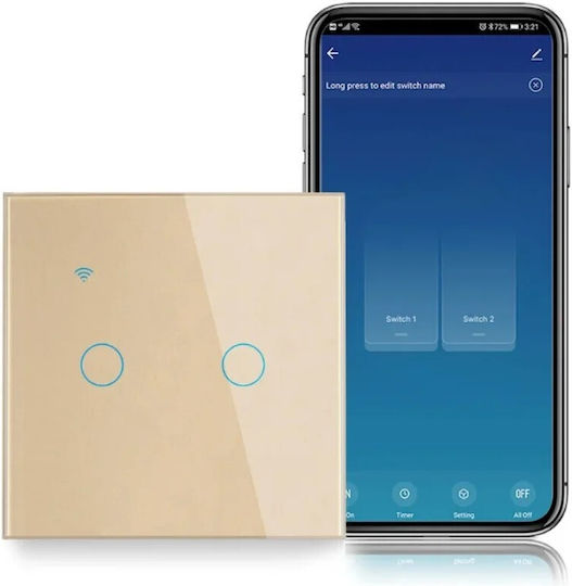 Comutator de Perete Wi-Fi Auriu