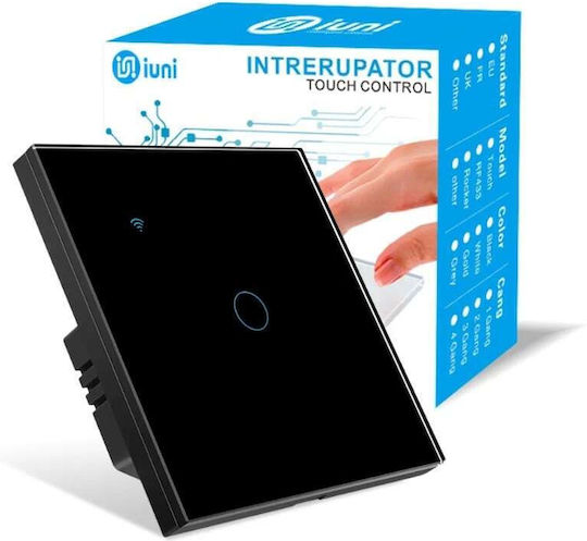 Comutator de Perete Wi-Fi Sens unic Negru
