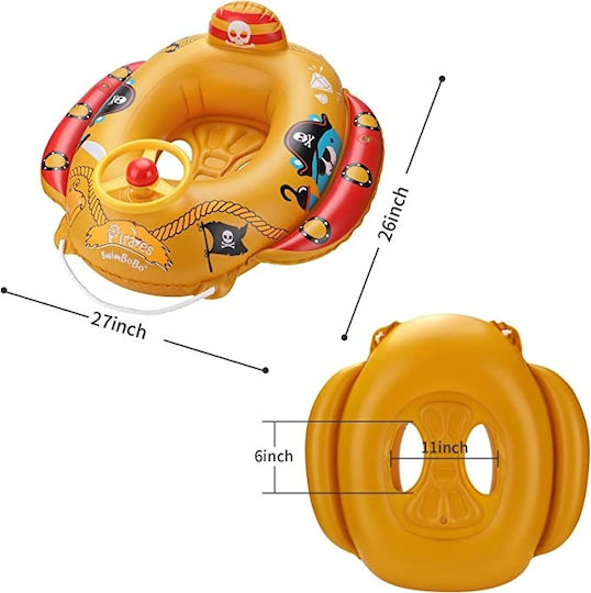 Accesorii de Înot pentru Copii Bebeluși Jucării Amuzante Volan Claxon Personaje Pirați Vârste 2-6 Bebelogic