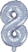 Luftballon Folie Zahl Silber 35cm