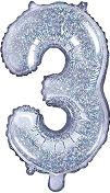 Luftballon Folie Zahl Silber 35cm