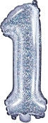 Luftballon Folie Zahl Silber 35cm