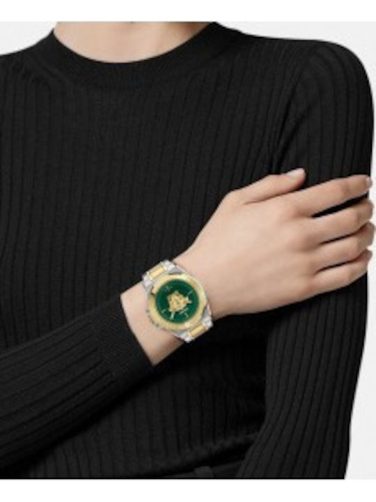 Versace Hera Lady Womens Watch 37mm Battery with Silver Metal Bracelet