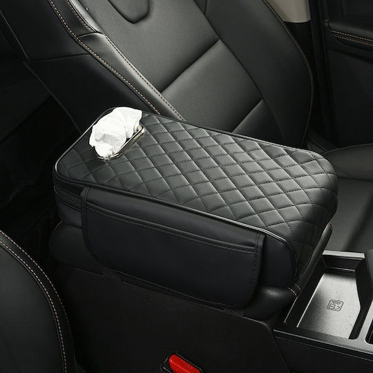 Seat Armrest Box Heightening Storage Bag Black Oem