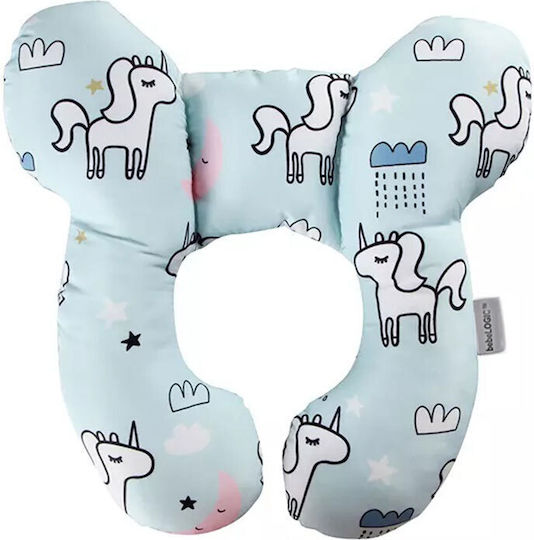 Pernă de călătorie pentru copii Suport pentru cap și gât 0-24 luni Design unicorn Bebelogic