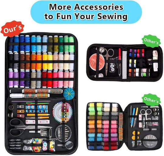 Premium Sewing Set 226 Pieces Thread Spools Carrying Bag Scissors Thread Needles Accessories Onuvio