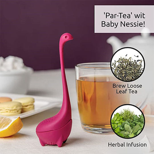 Infuzor pentru Ceai din Frunze Libere din Silicon Roșu Aprins Baby Nessie Medilogic