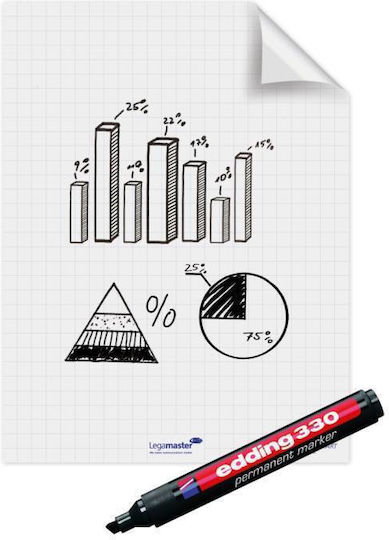 Legamaster Magic Chart Elektrostatik-Gitter-Rollenpapier 25 Blatt 80x60cm
