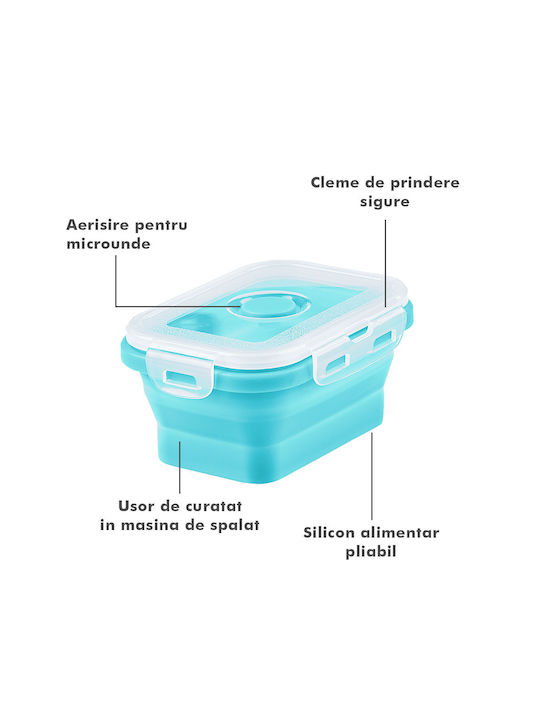 Microwave Silicone Lunch Box Turquoise 4pcs