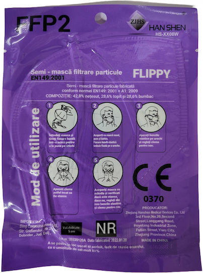 Mască de protecție Țesătură FFP2 Alb 300buc