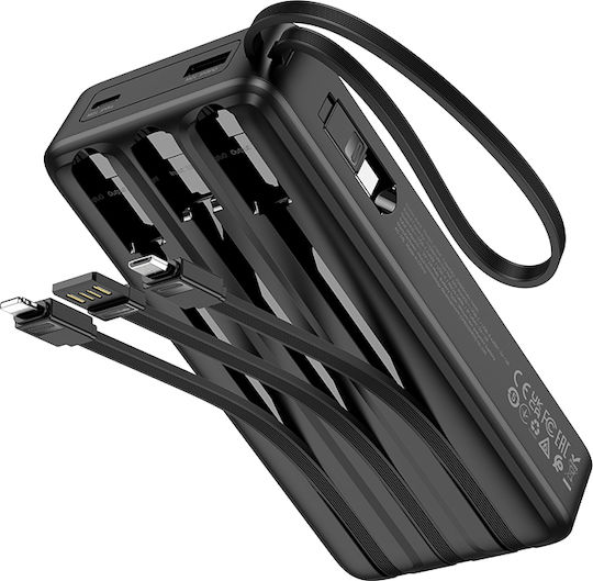 Hoco J146A Power Bank 20000mAh με Θύρα USB-A και Θύρα USB-C Μαύρο