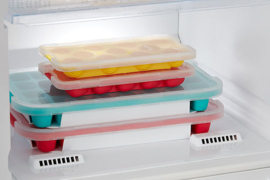 Lekue Ice Cube Tray Plastic 14 Slots with Lid Red