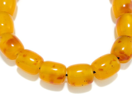 Resin Worry Beads with 21 Beads With Pieces Yellow