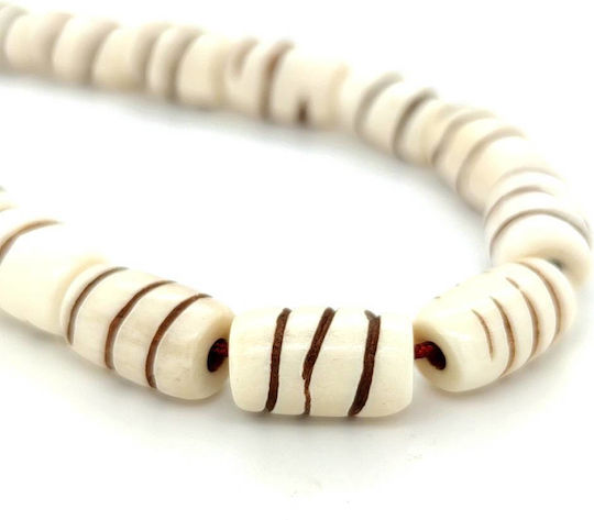 Kompologadiko Graven Camel Bone Worry Beads with 21 Beads White