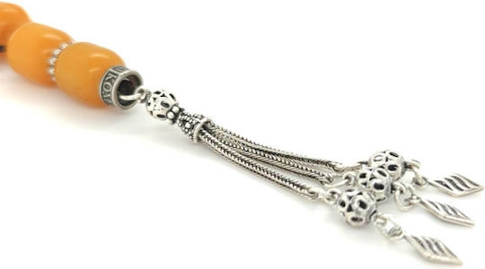 Kompologadiko Silver Worry Beads with Tassel with 29 Beads