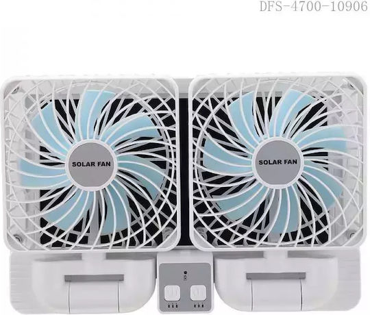 Portable Car Fan System Solar Panel OEM 888 – White