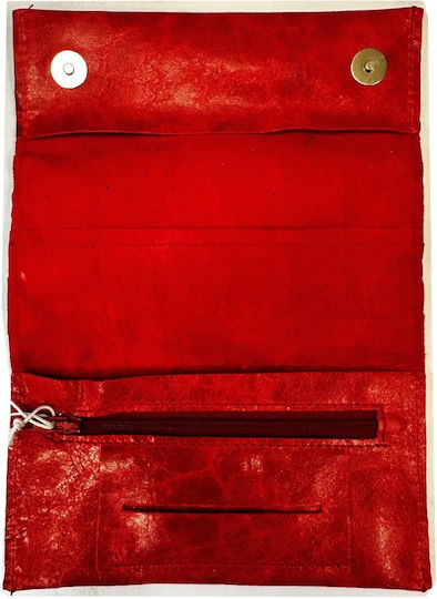 Handmade Leather Tobacco Pouch 3cats K7 Red 12323