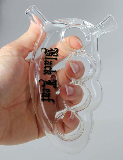 Стъклена водна лула Black Leaf "Knuckle Duster Pure" 13x7см