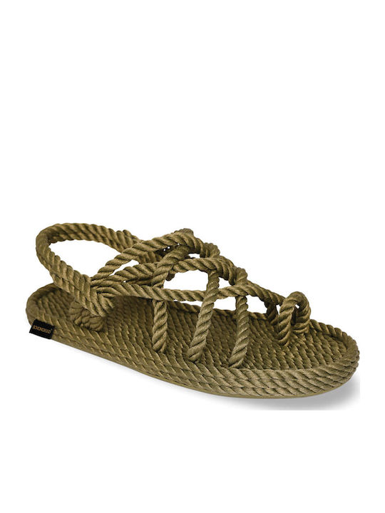 Γυναικεία Σανδάλια Flatforms Χακί