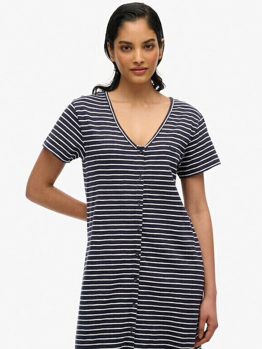 D2 Summer Midi Dress Dark Blue