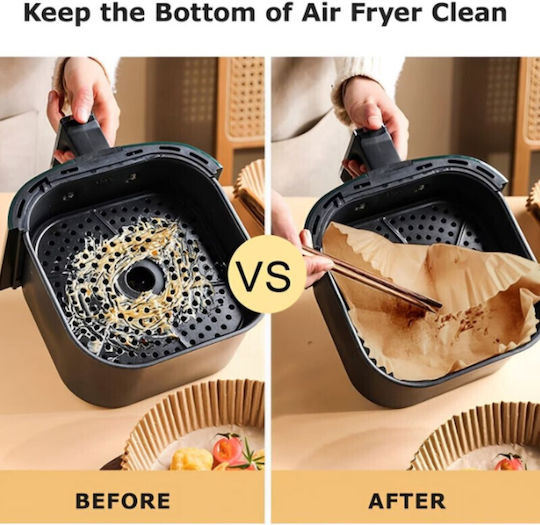 Hârtie De Copt Antiaderentă Pentru Air Fryer 20x20cm 100 Bucăți