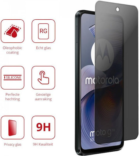 Rosso 2.5D Privacy Tempered Glass Black (Moto G55)